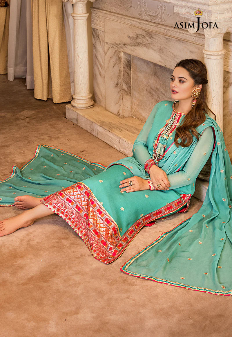Asim Jofa Embroidered Chiffon 3-piece suit WAH0002