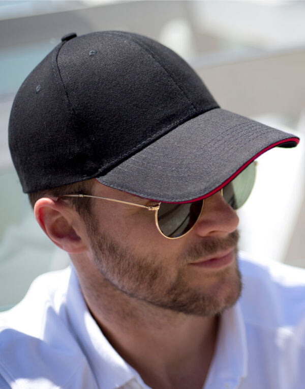 Memphis Brushed Cotton Low Profile Sandwich Peak Cap WAH0300