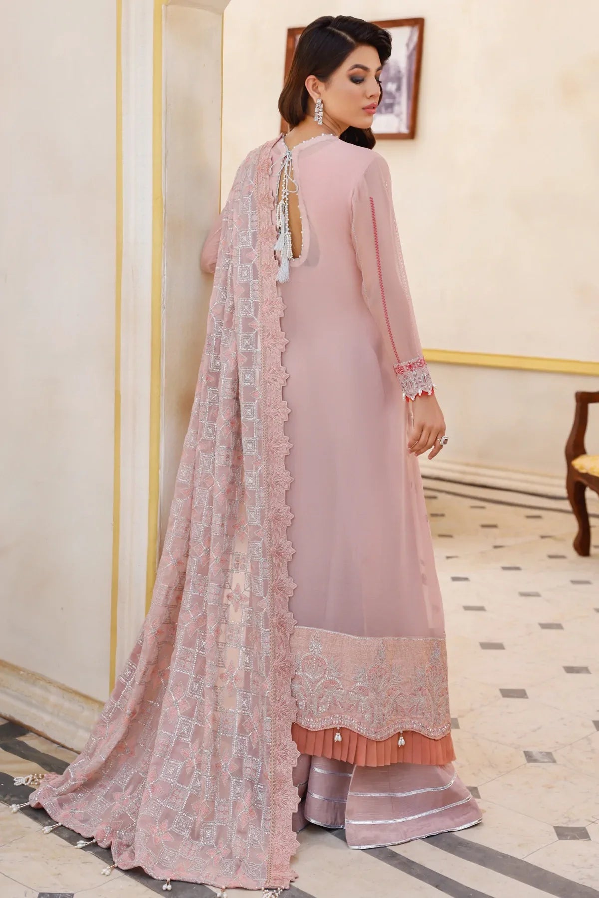Xenia Embroidered Chiffon 3-Piece Suit WAH0004