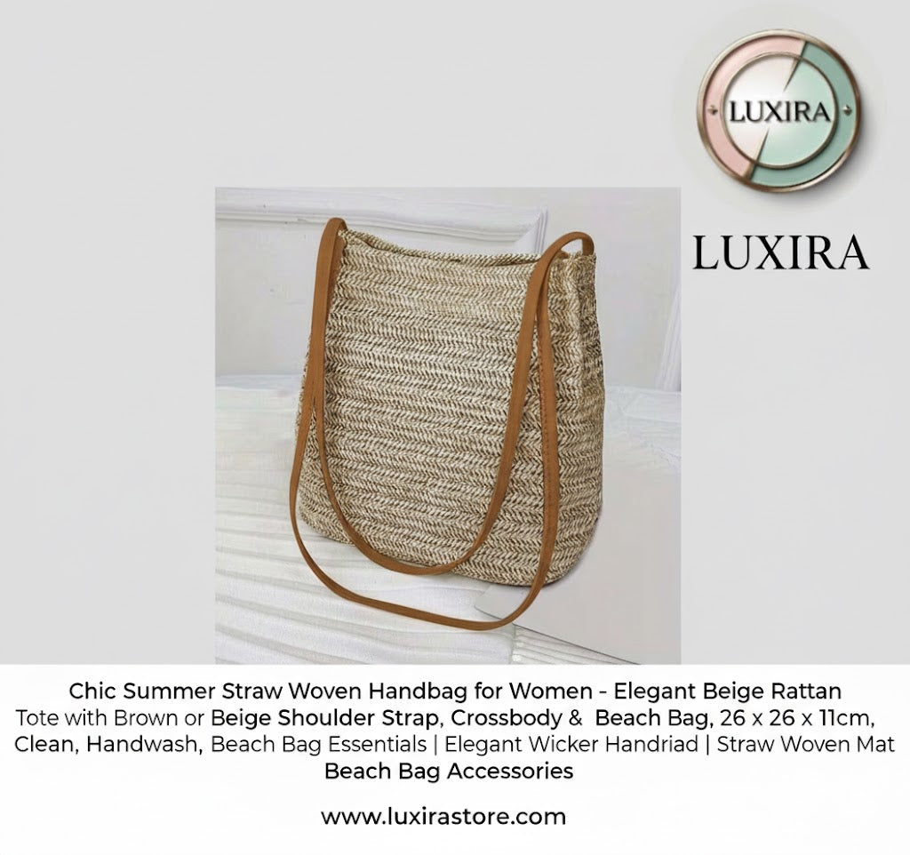 ☀️ Handwoven Charm: Meet LUXIRA's Chic Summer Straw Handbag
