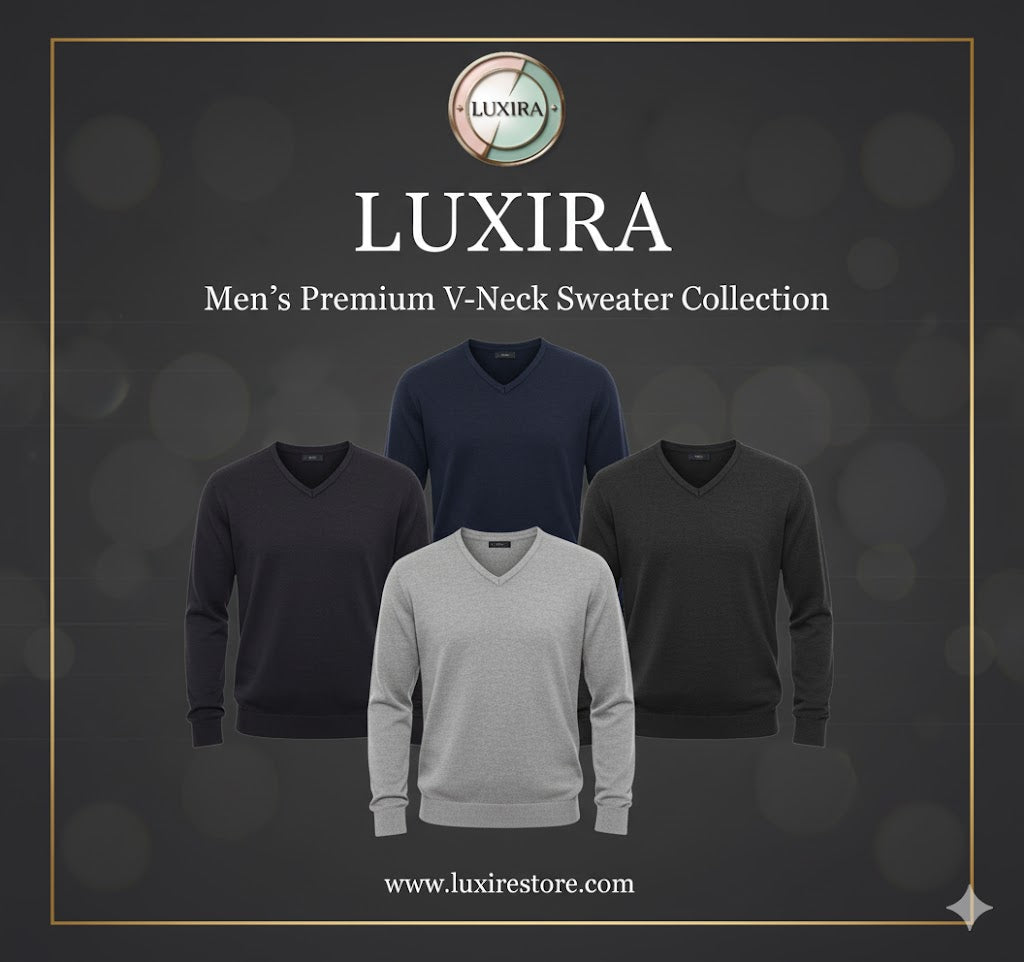 The Versatile Layer: LUXIRA Men's Premium V-Neck Sweaters