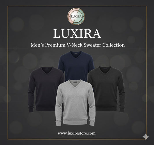 The Versatile Layer: LUXIRA Men's Premium V-Neck Sweaters