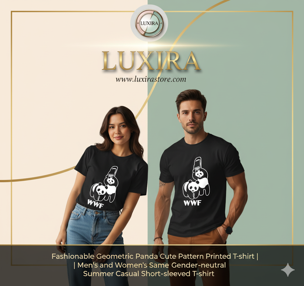 The Ultimate Summer Statement: The Geometric Panda T-Shirt by LUXIRA