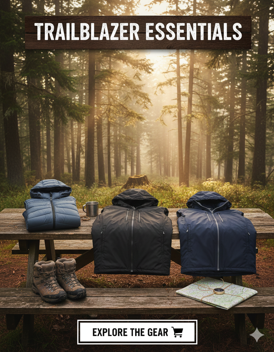 Trailblazer Essentials: Men's Hooded Insulated Jackets & Hiking Gear Collection | Luxira Store