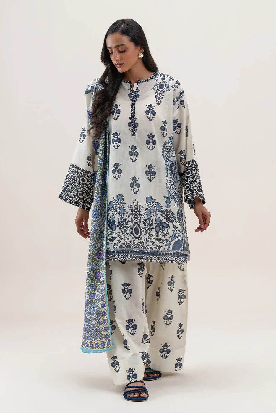 Beechtree Printed Blended Lawn Suit SUZANI ALLURE FAR0024