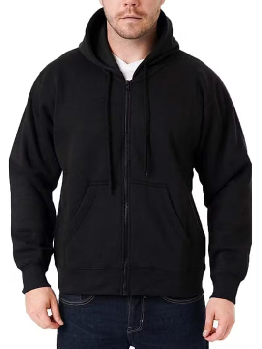 LABEL APPAREL Mens Zip Up Fleece Hoodie FAR0034