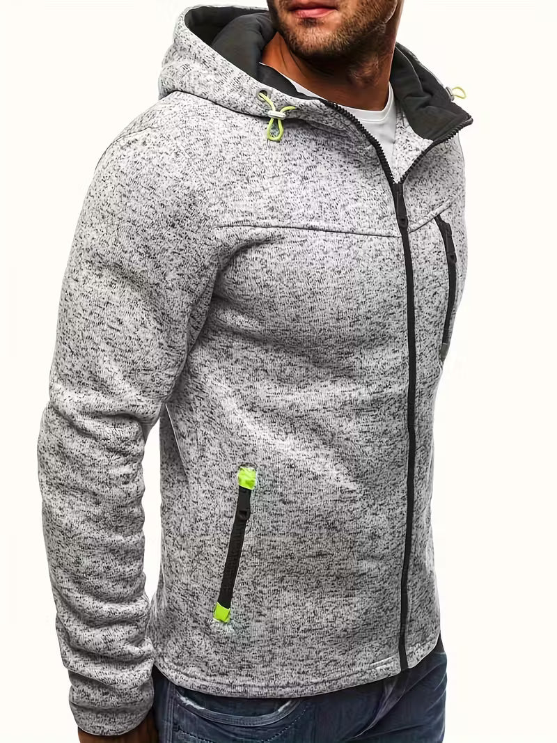 Sweatshirt - Winter Warmth, Sporty Casual Design with Full-Zip Front & Elastic Cuffs FAR0032