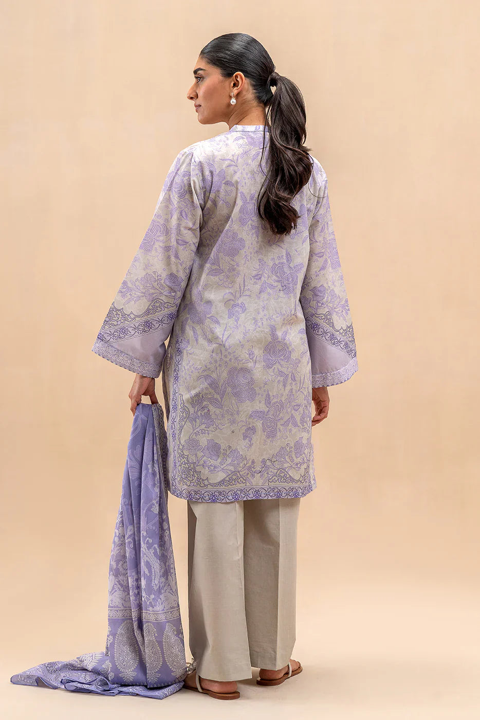 Beechtree Printed Blended Lawn Suit LAVENDER BAY FAR0026
