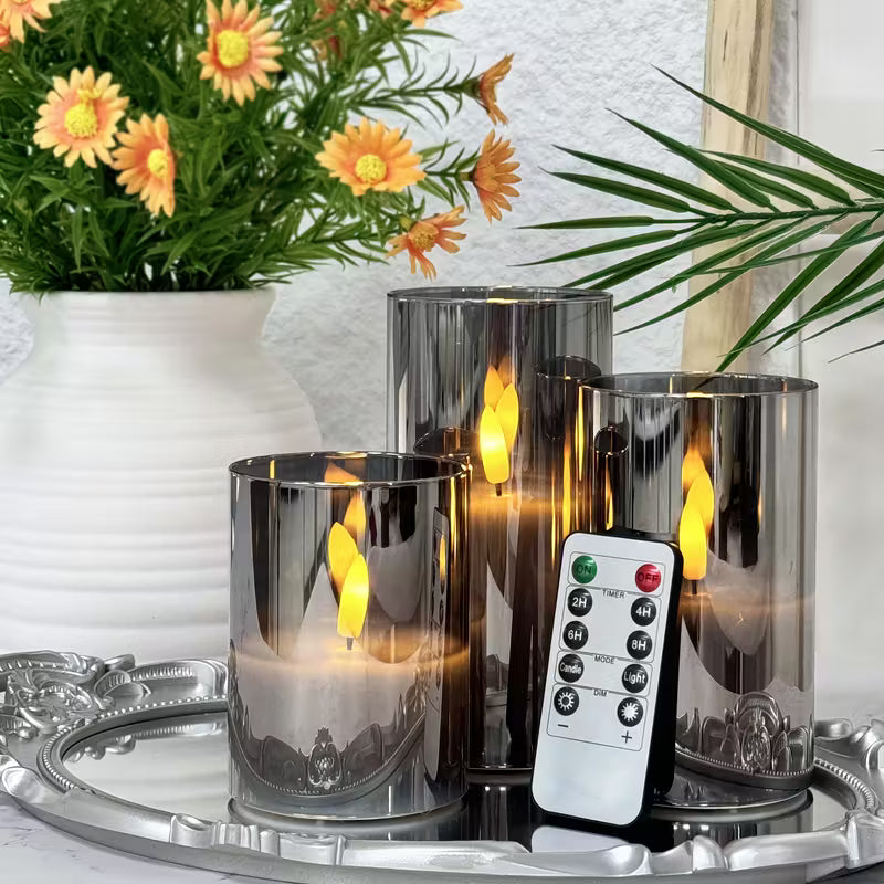 3pcs Flameless Candles with Remote Control Timer FAR0048