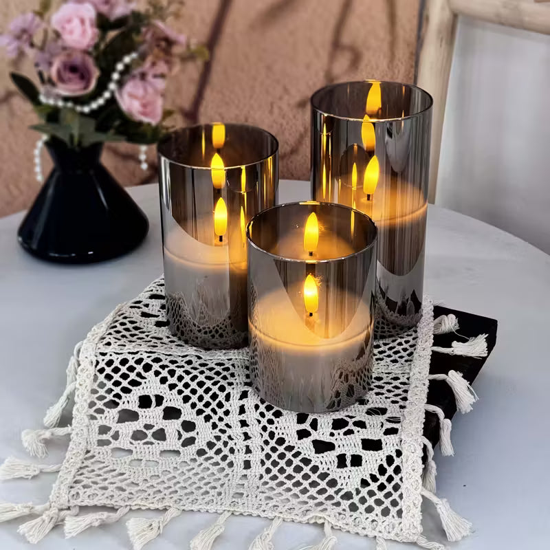 3pcs Flameless Candles with Remote Control Timer FAR0048
