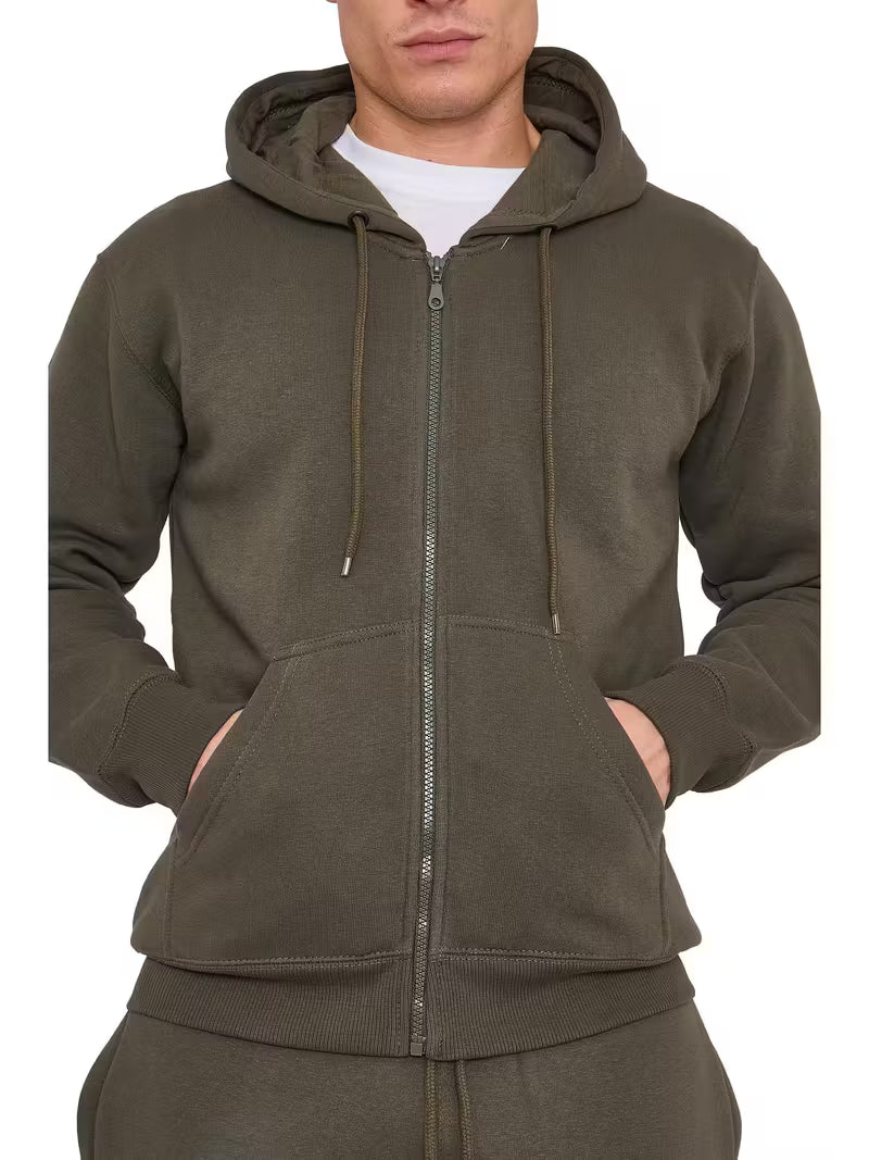 LABEL APPAREL Mens Zip Up Fleece Hoodie FAR0034