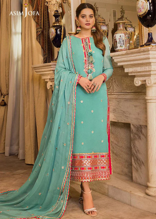 Asim Jofa Embroidered Chiffon 3-piece suit WAH0002