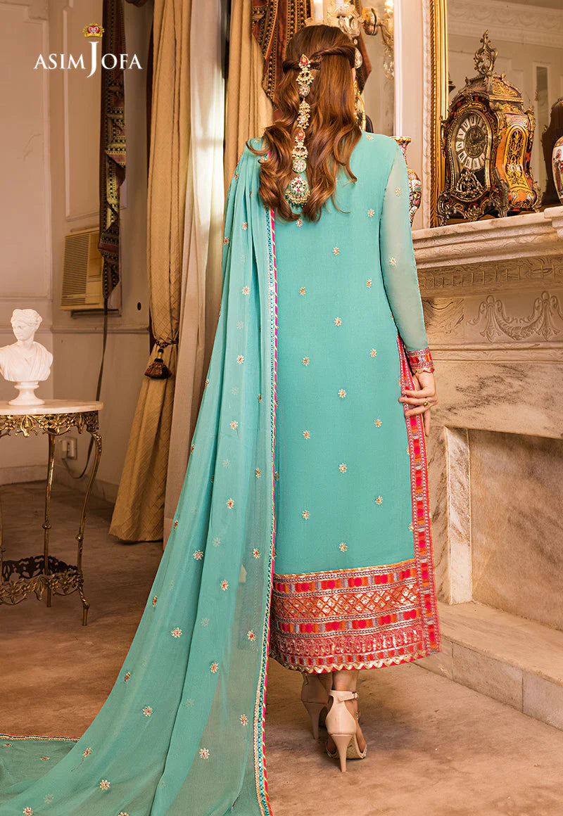 Asim Jofa Embroidered Chiffon 3-piece suit WAH0002