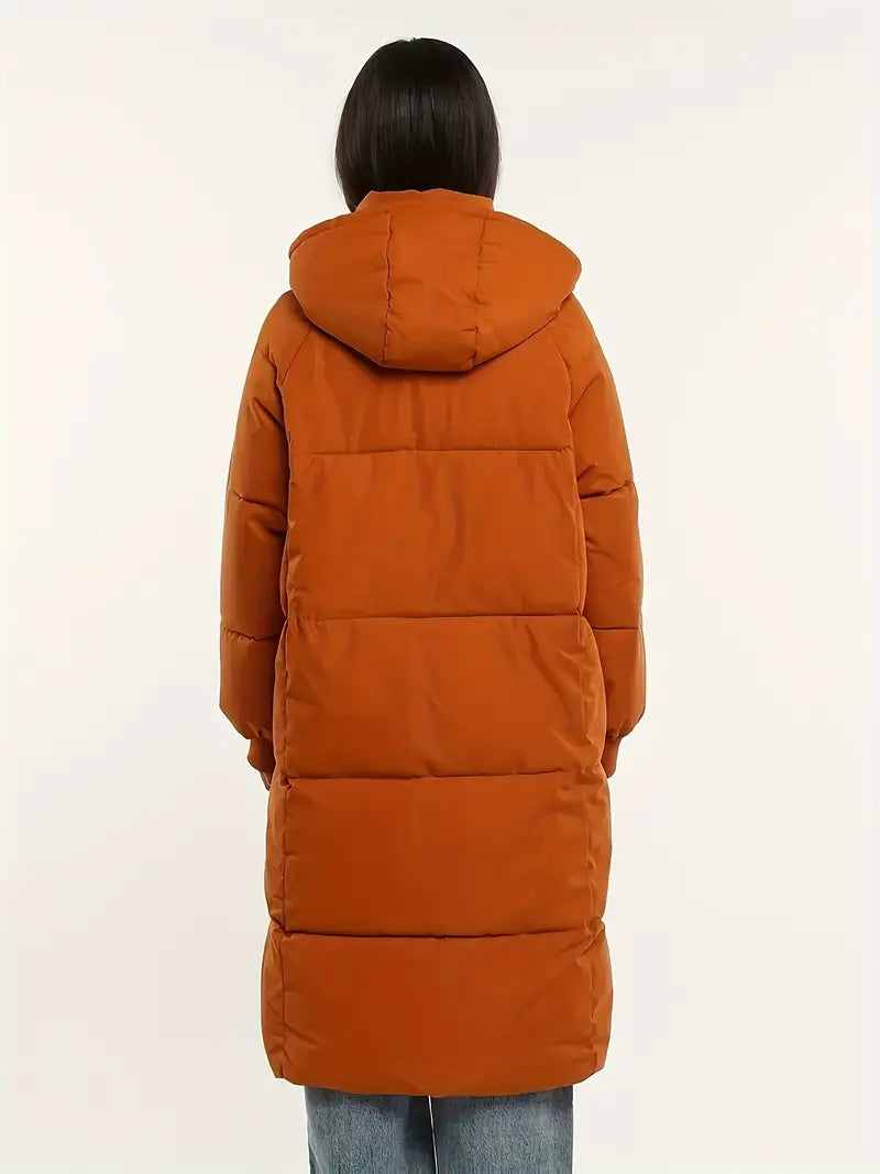 Classic Hooded Long Puffer Coat for Women LUX0013