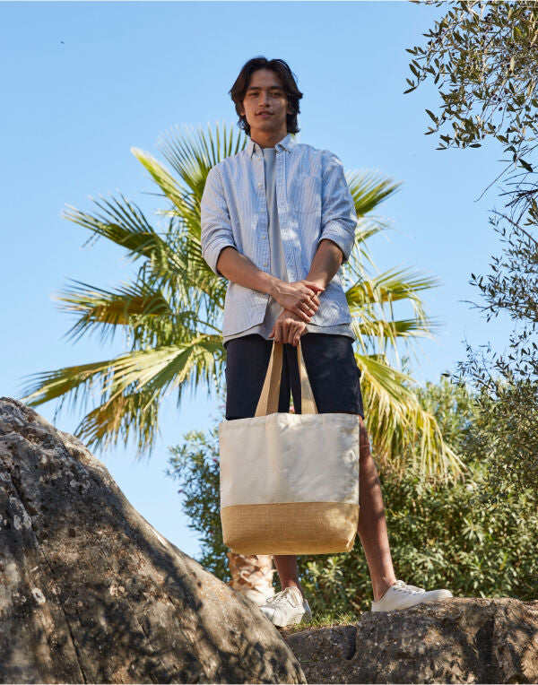 Jute Base Canvas Tote WAH0205