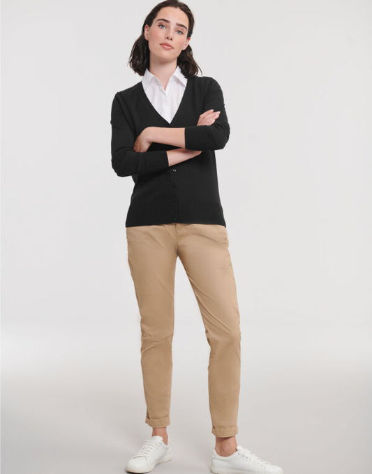 Ladies' V-Neck Knitted Cardigan FAR0053