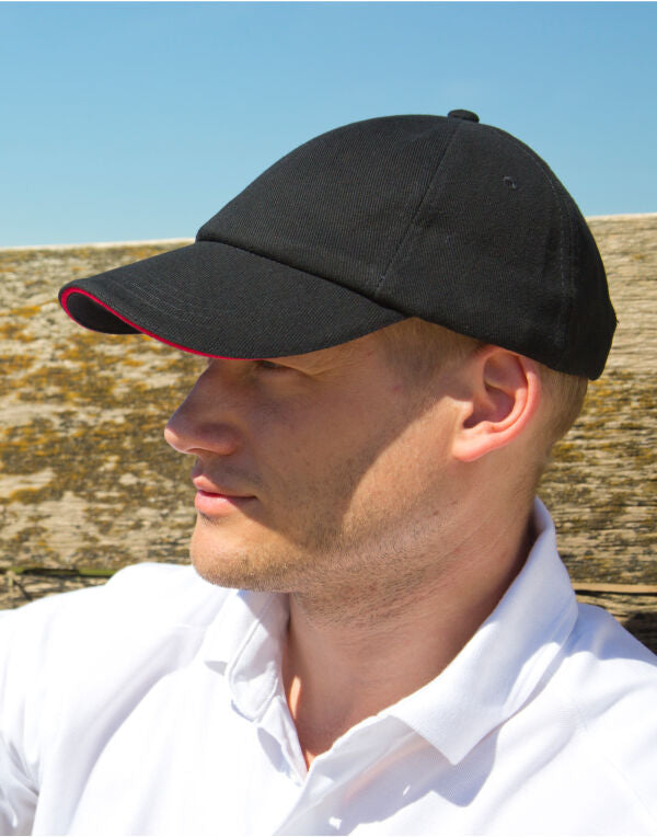 Low Profile Heavy Brushed Cotton Cap with Sandwich Peak WAH0082