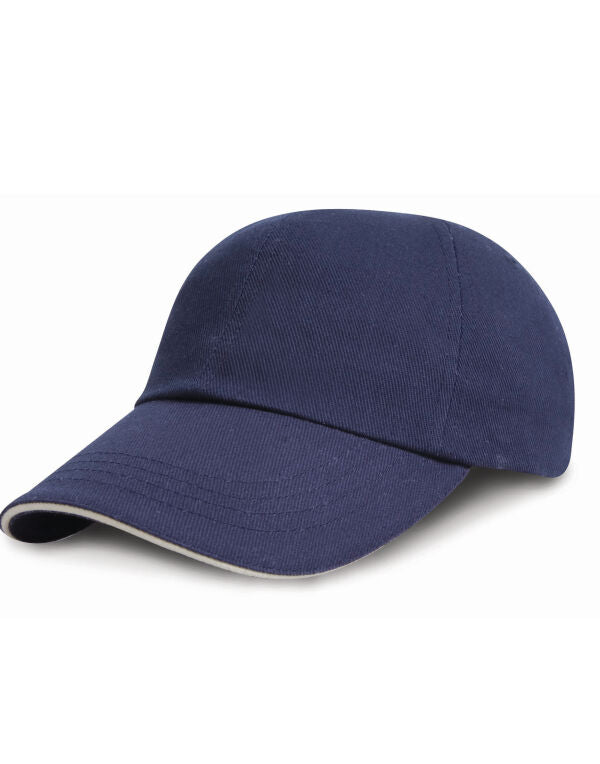 Low Profile Heavy Brushed Cotton Cap with Sandwich Peak WAH0082