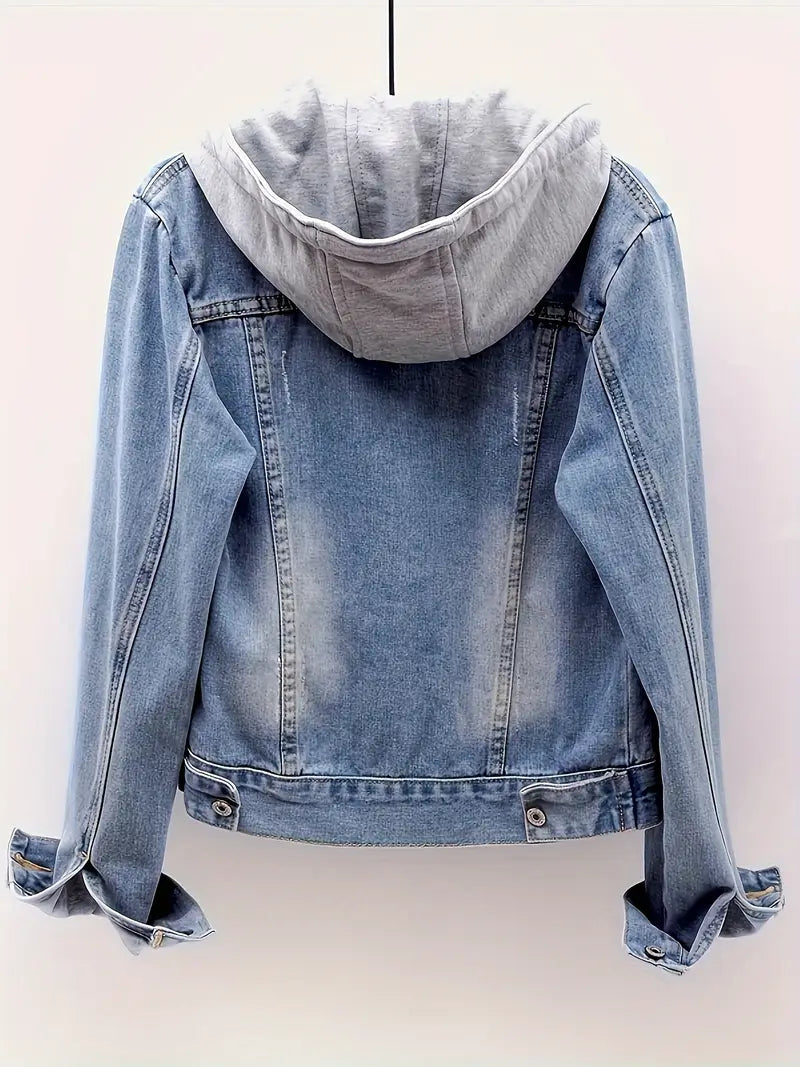 Women’s Denim Jacket with Detachable Hoodie LUX0017