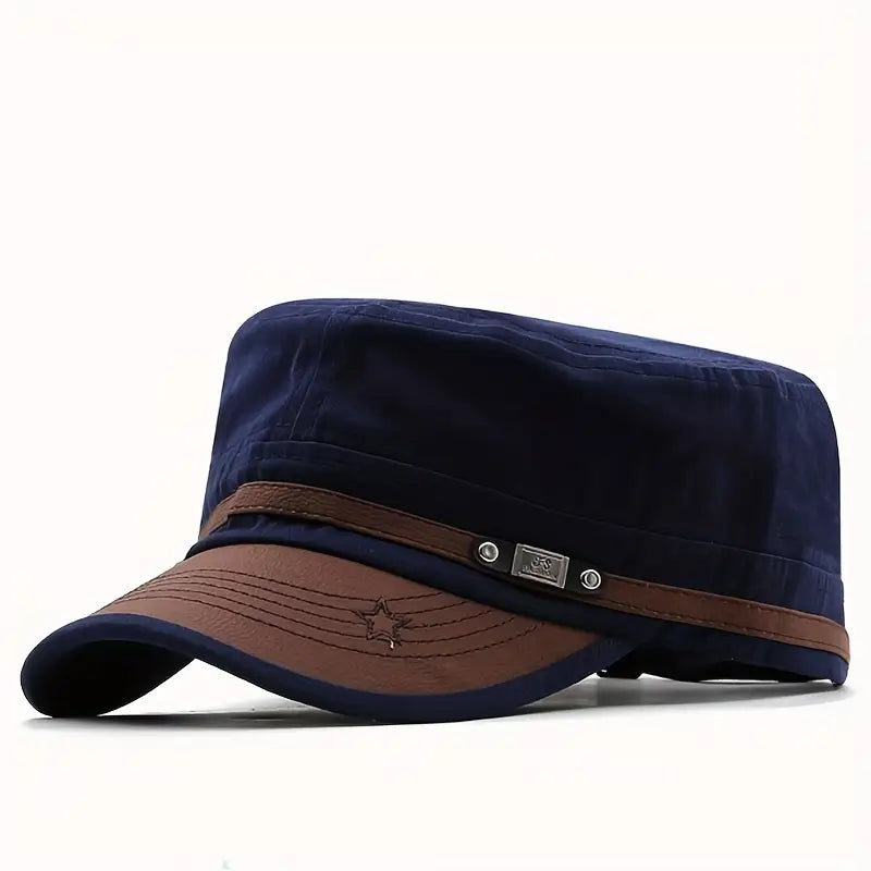 Men Breathable Cotton Sun Cap Cadet Hat Baseball Cap Army Hat LUX0019