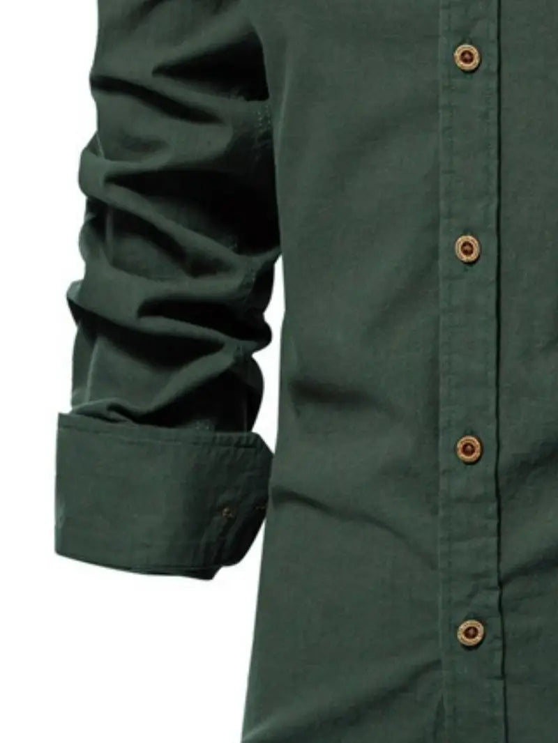 Men’s 100% Cotton Long Sleeve Shirt – Casual Button Up, Geometric Pattern, Regular Fit (LUX0020)