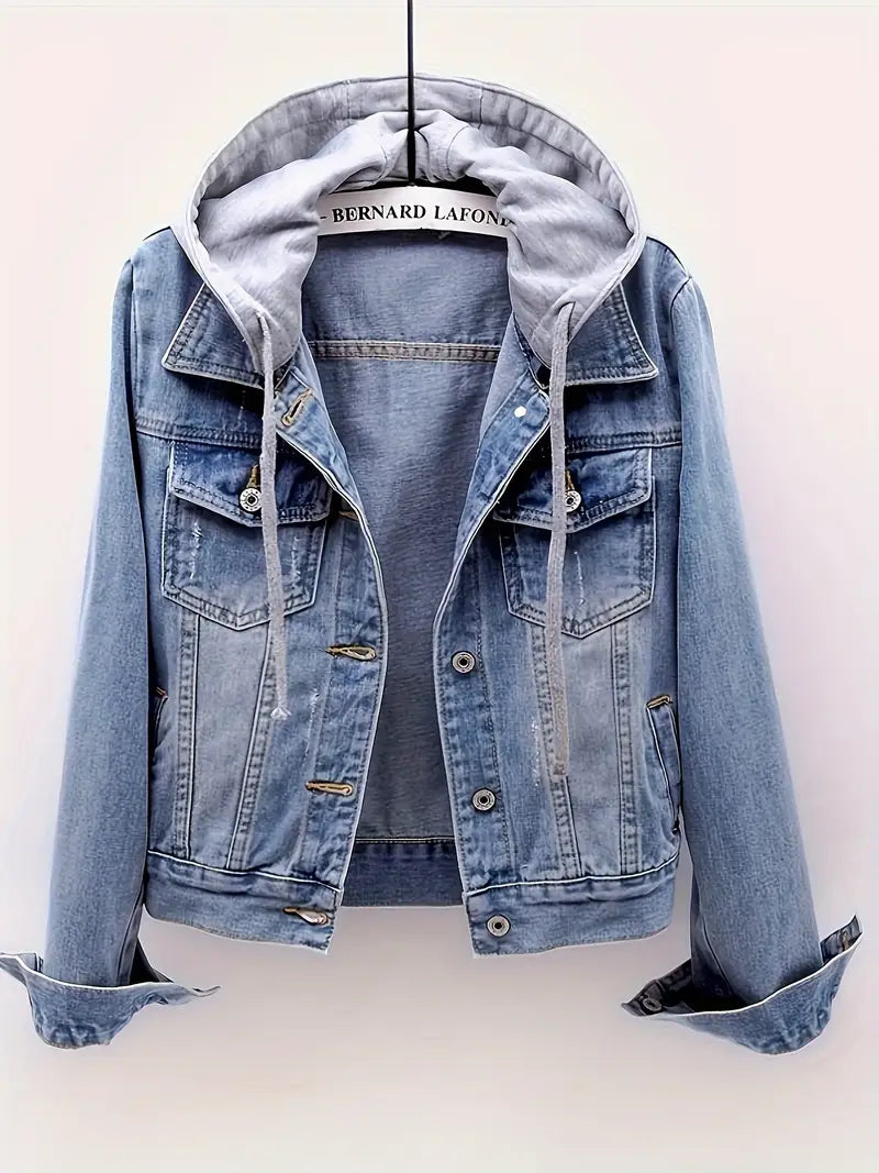 Women’s Denim Jacket with Detachable Hoodie LUX0017