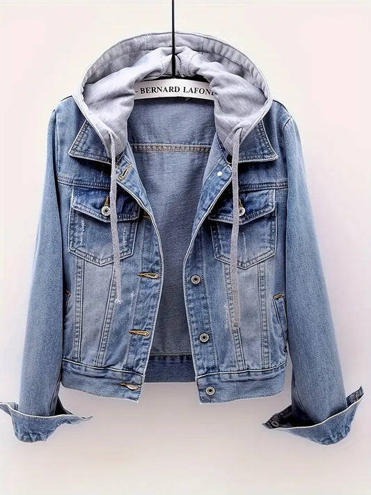 Women’s Denim Jacket with Detachable Hoodie LUX0017