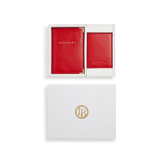 Elegant Red Vegan Leather Travel Set | LaBante London Passport Holder & Card Holder Gift Set
