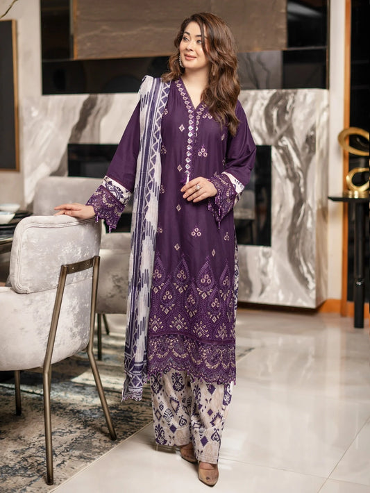 Munira Embroidered Lawn 3 Piece Suit FAR0008