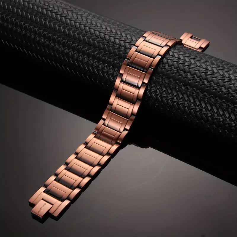 Pure Copper Magnetic Bracelet with 3 Rows Neodymium Magnets – Adjustable Men’s Wellness Gift LUX0021