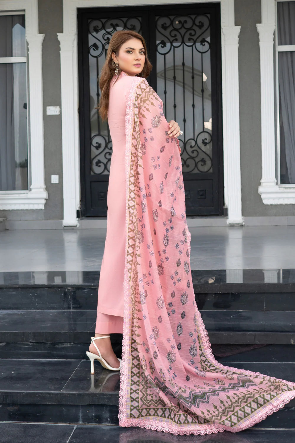 Munira Designer Embroidered Cotton Chikankari Suit FAR0007