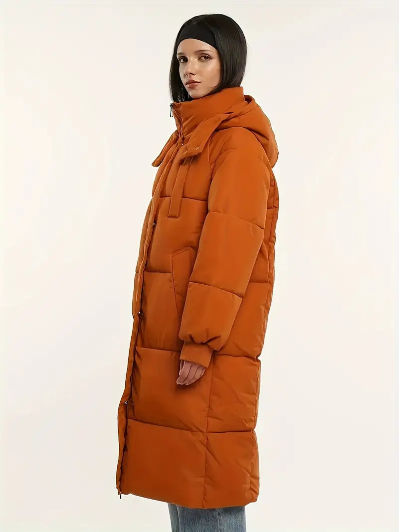 Classic Hooded Long Puffer Coat for Women LUX0013